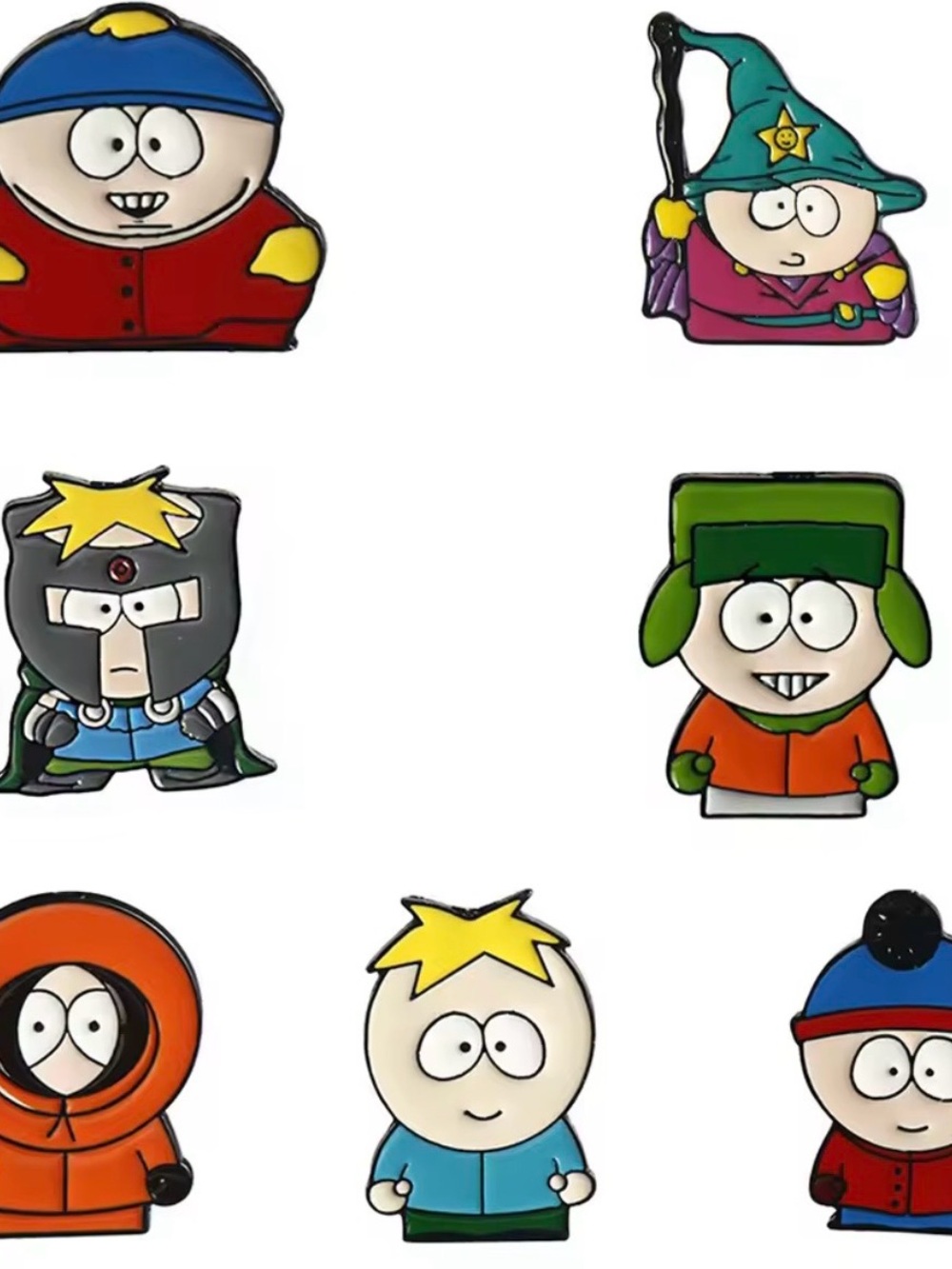 South Park Character Enamel Pins - Assorted Color Set